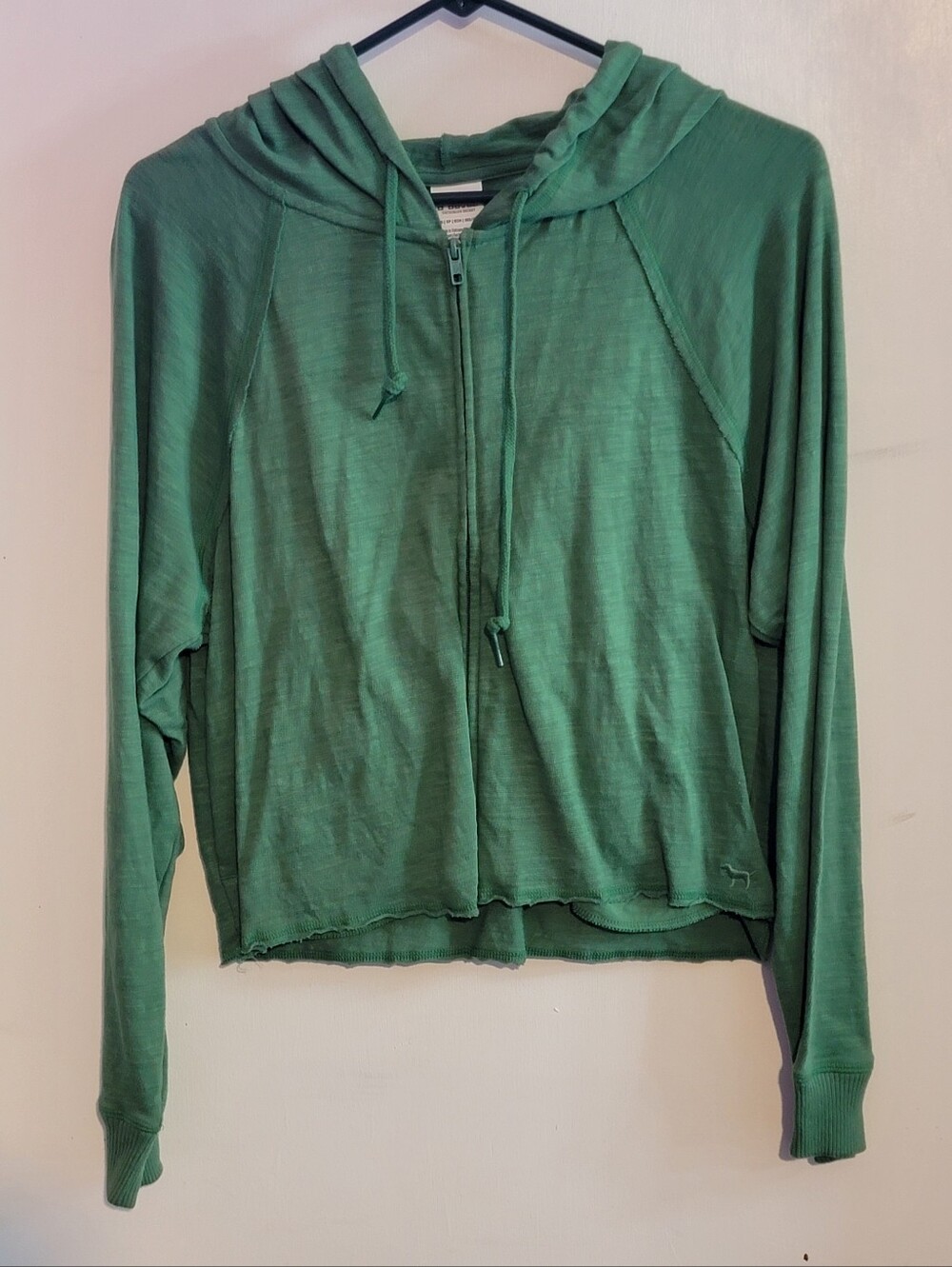 PINK Victoria's Secret Lightweight Green Zip Hoodie NWOT